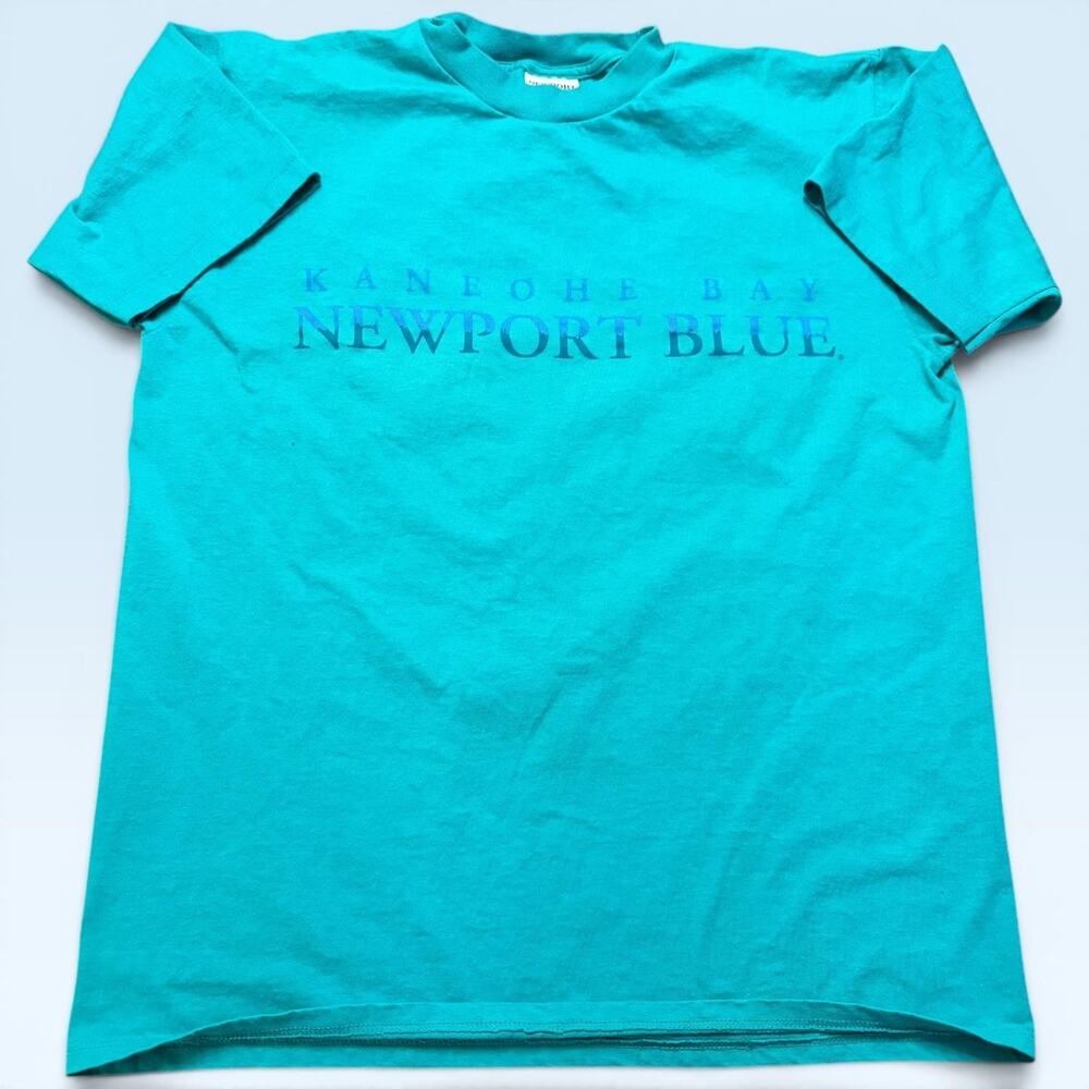 Vintage Newport Blue Shirt Mens Large Green Kaneohe Bay Nautical Tee T-Shirt USA